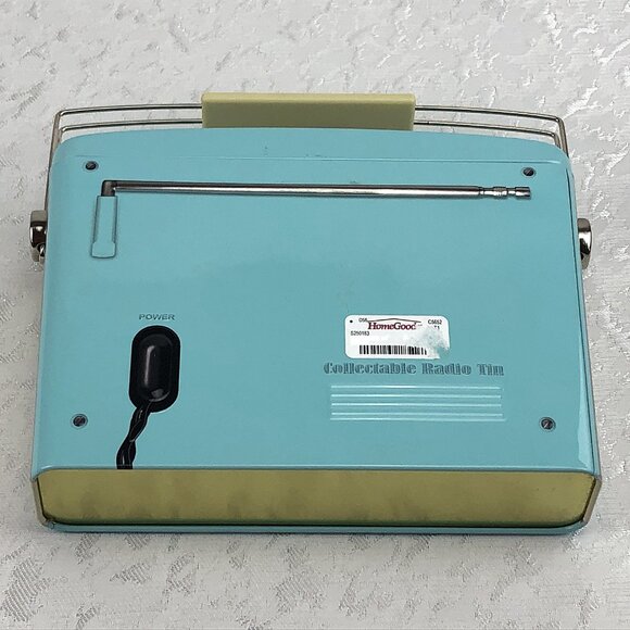 Homegoods Collectible Radio Tin / Retro Sky-Blue “Radio” Lunch Box or Décor - Picture 5 of 14